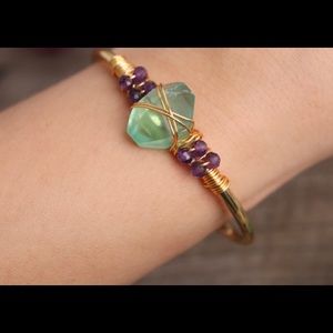 Green Flourite Open Cuff Bangle